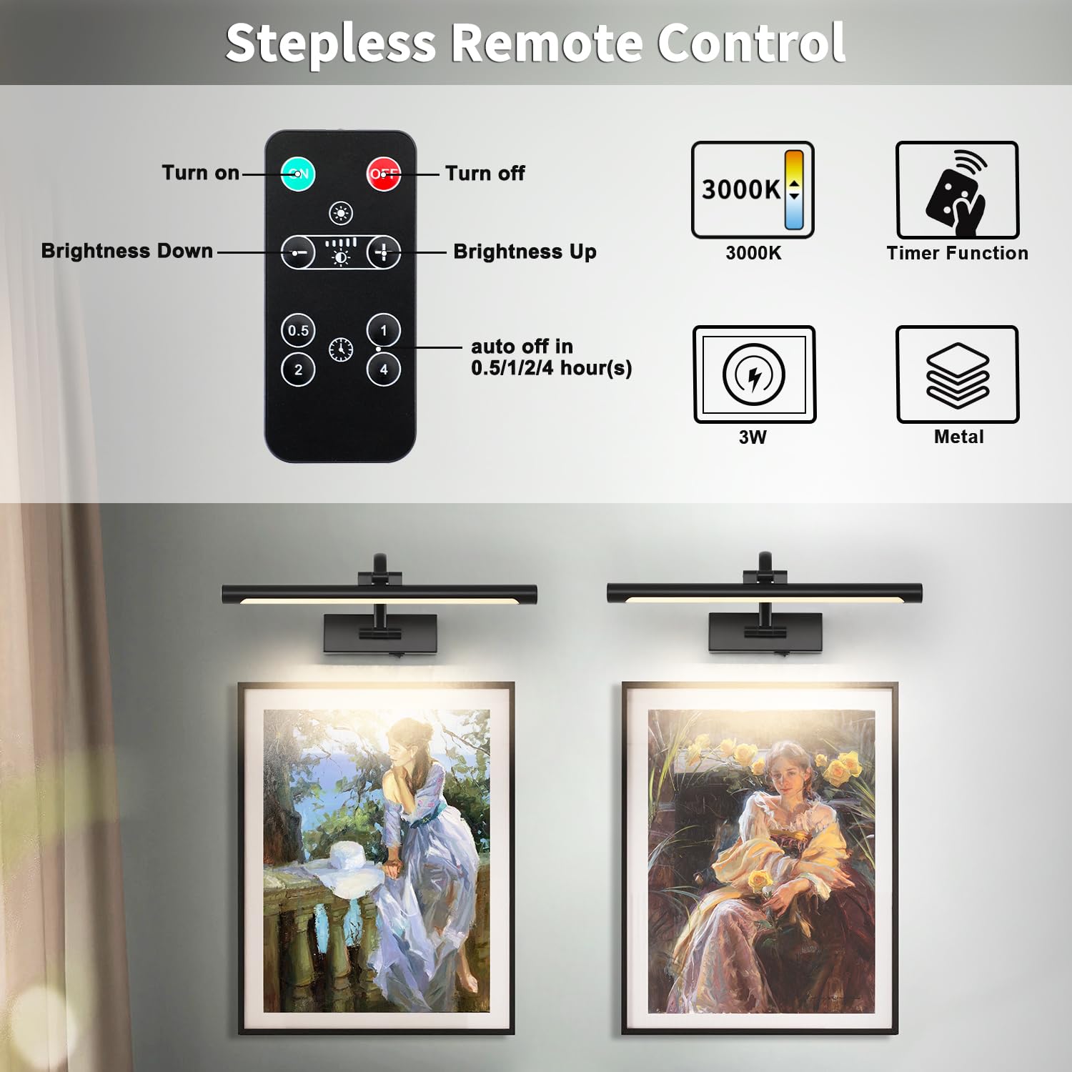DESOOP wall-mount bracket enabling easy wireless installation for art