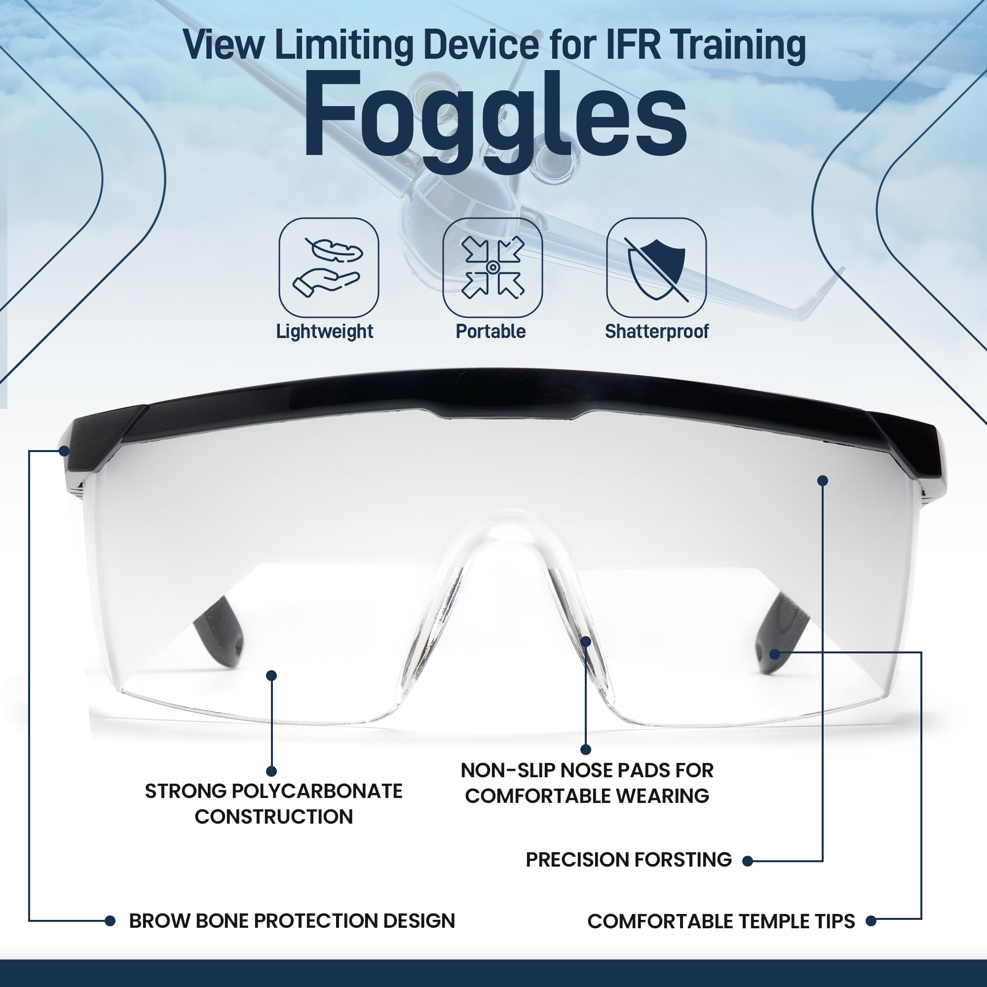Destination Departure foggles compact design minimizes bulk during training sessions.