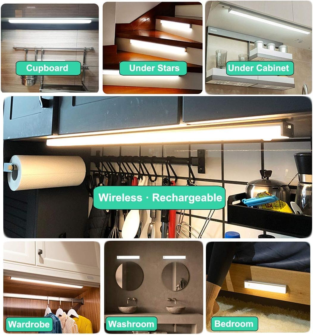 DESUNLUX under-cabinet light rechargeable for clutter-free kitchen spaces.