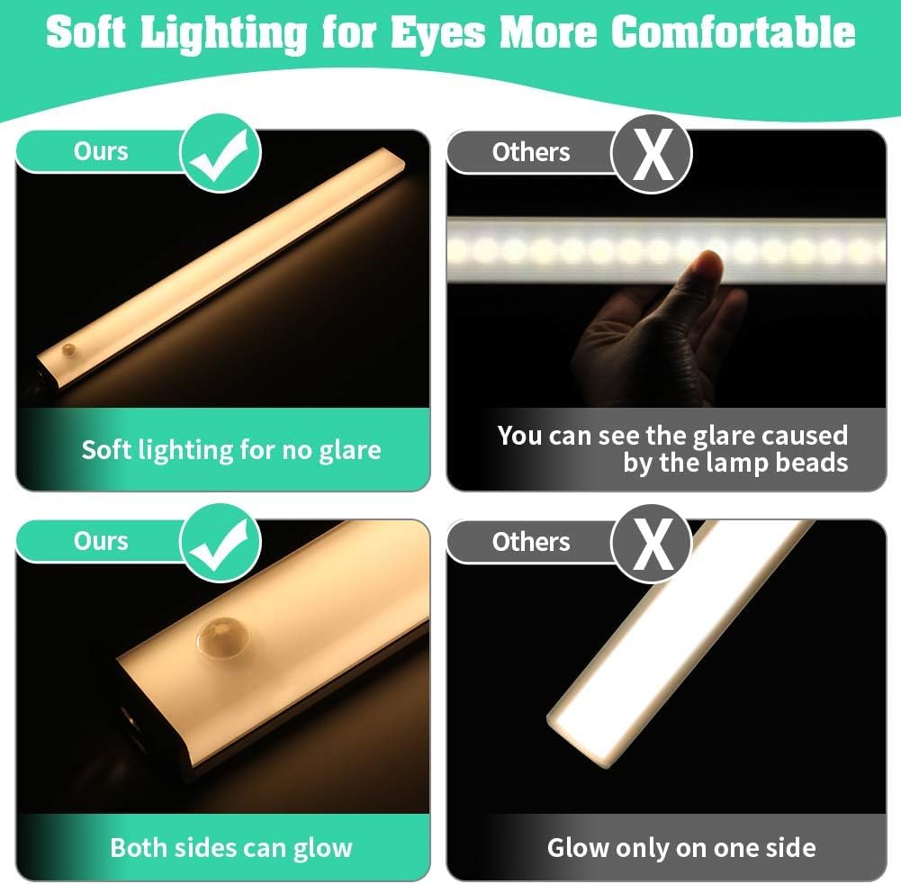 DESUNLUX wireless cabinet light powered by built-in battery for easy install.