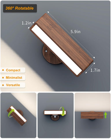 DetarZinLED battery-powered bedside lamp for portable lighting