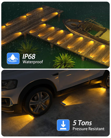 DetarZinLED solar step light with bright LEDs illuminating step edges