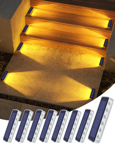 DetarZinLED solar step light installed along outdoor stairs for safer nighttime use