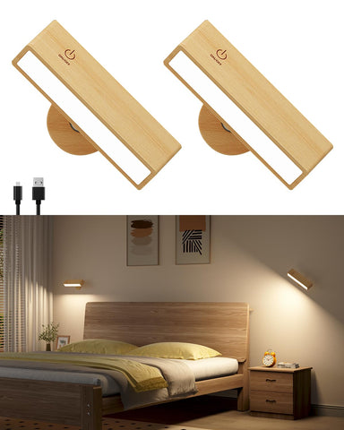 DetarZinLED wood aesthetic sconce with warm ambient lighting.