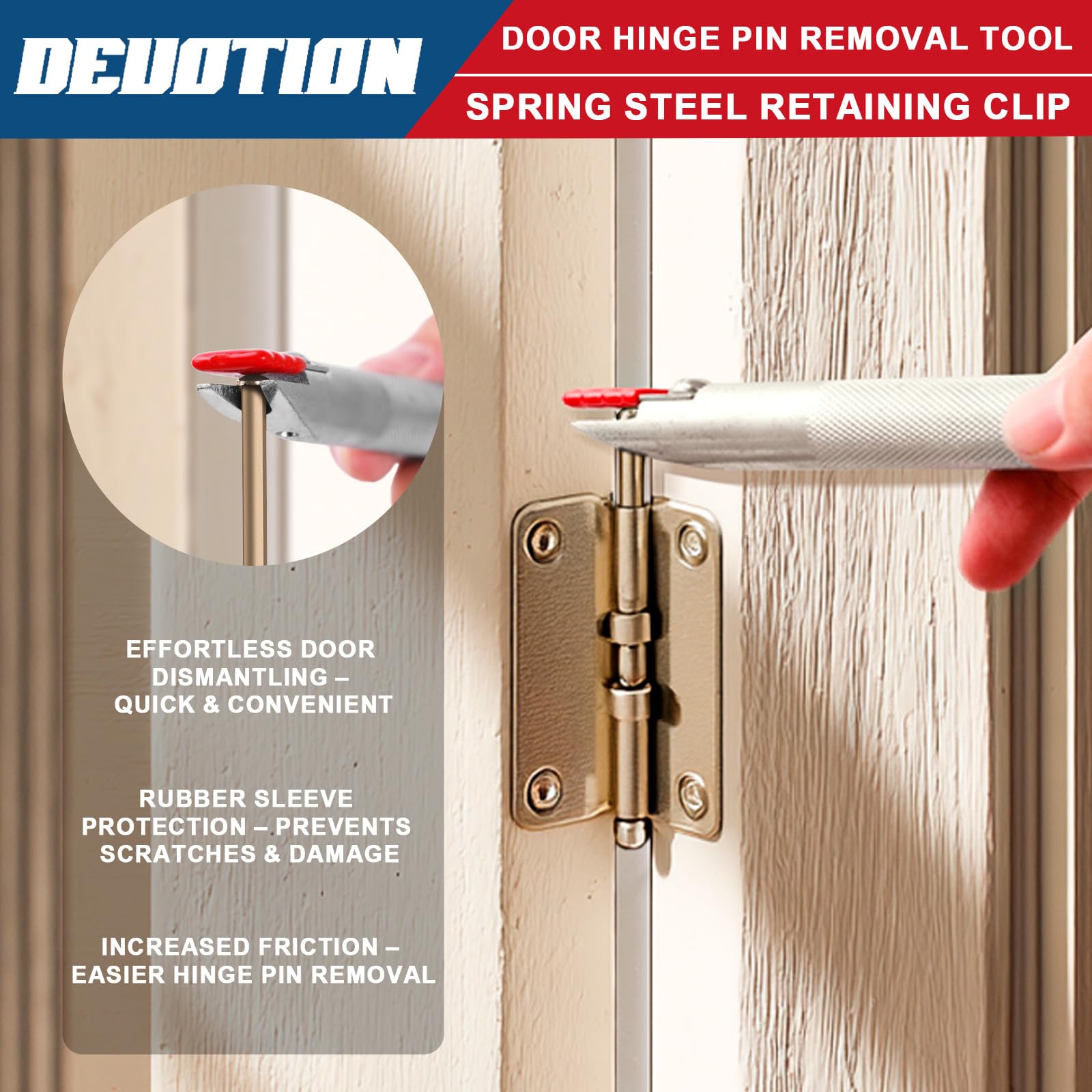 DEUOTION knurled handle provides a secure non-slip grip during use