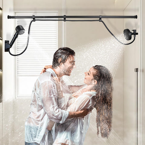 Deva Fronsa dual shower head for couples with synchronized spray options