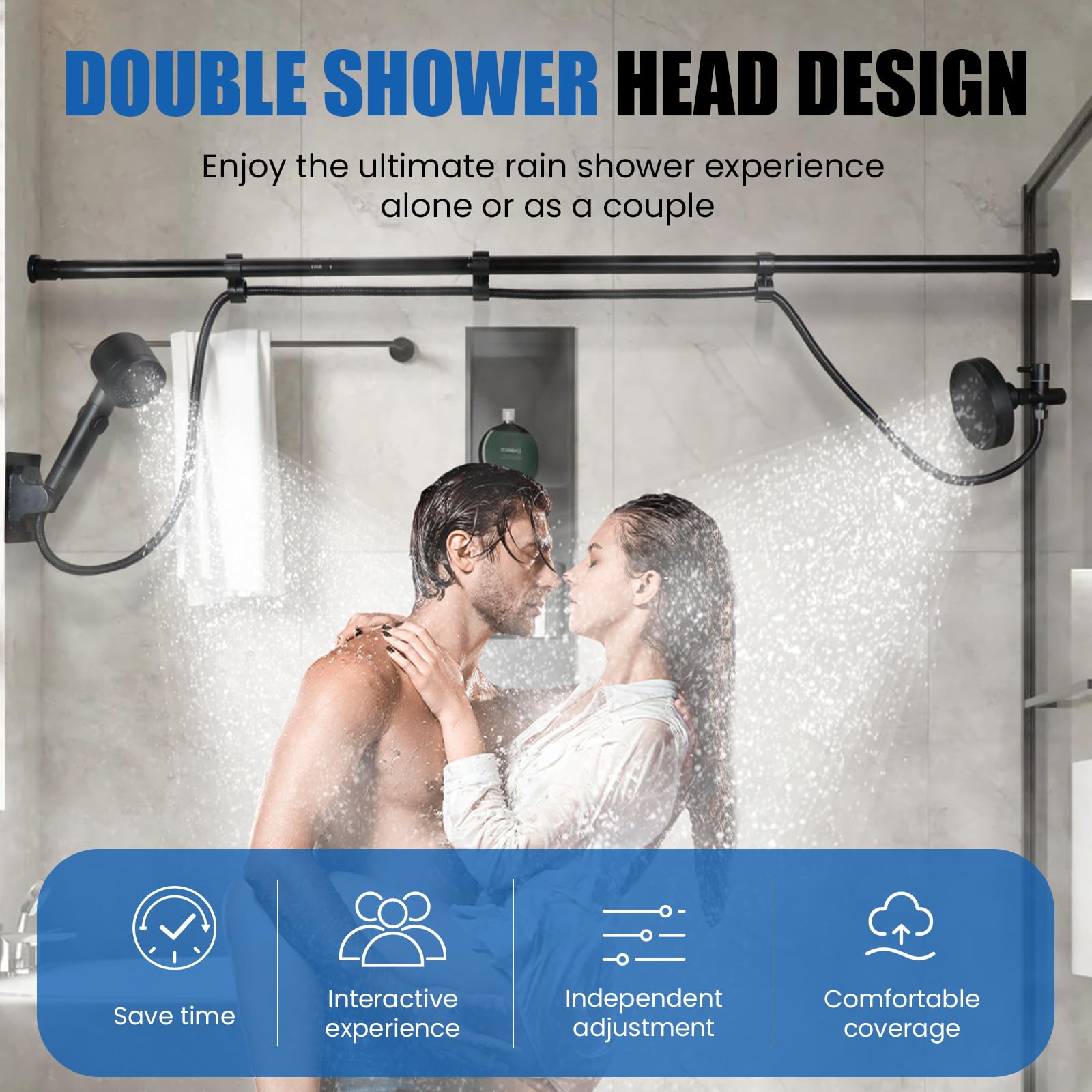 Fixed 6-mode head delivers steady high pressure spray