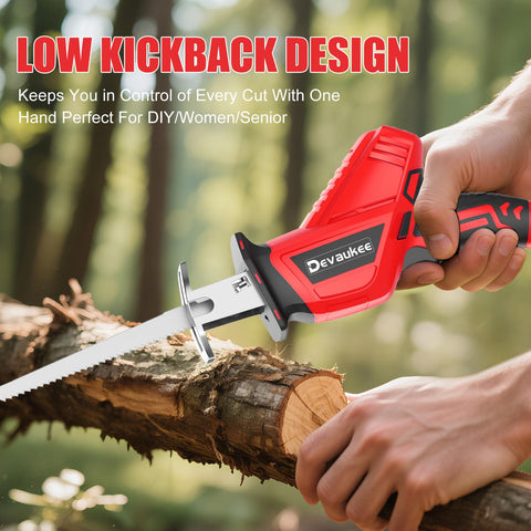 Devaukee tool-free blade change for quick setup.