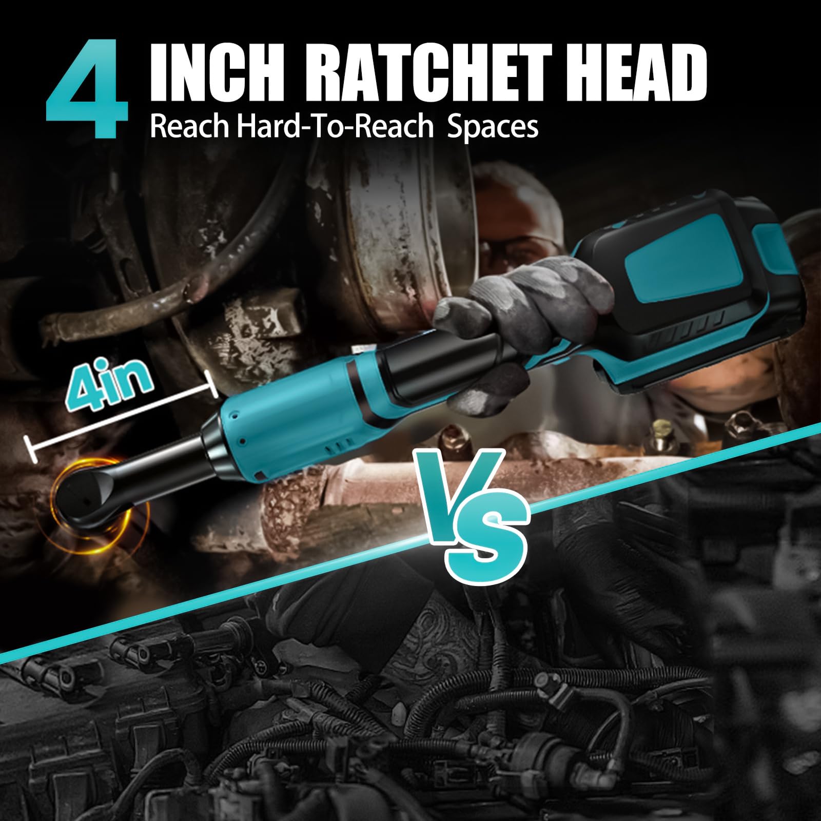DEVTBLUN 21V ratchet wrench at 400 RPM variable speed for precise control