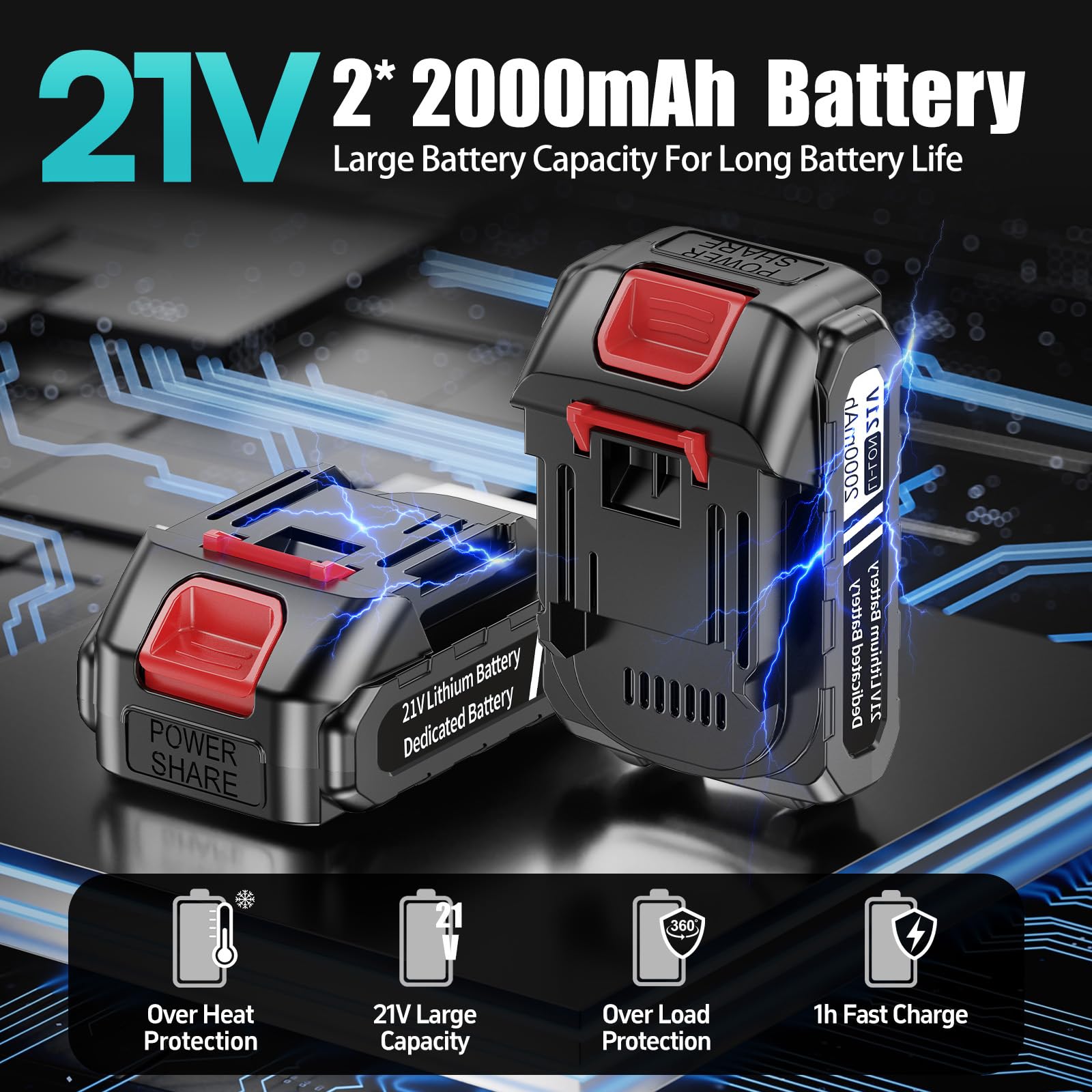 DEVTBLUN fast charger recharges batteries quickly for uninterrupted work