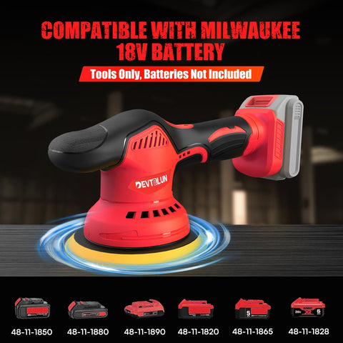 DEVTBLUN 6-inch orbital polisher with pad set for versatile polishing tasks