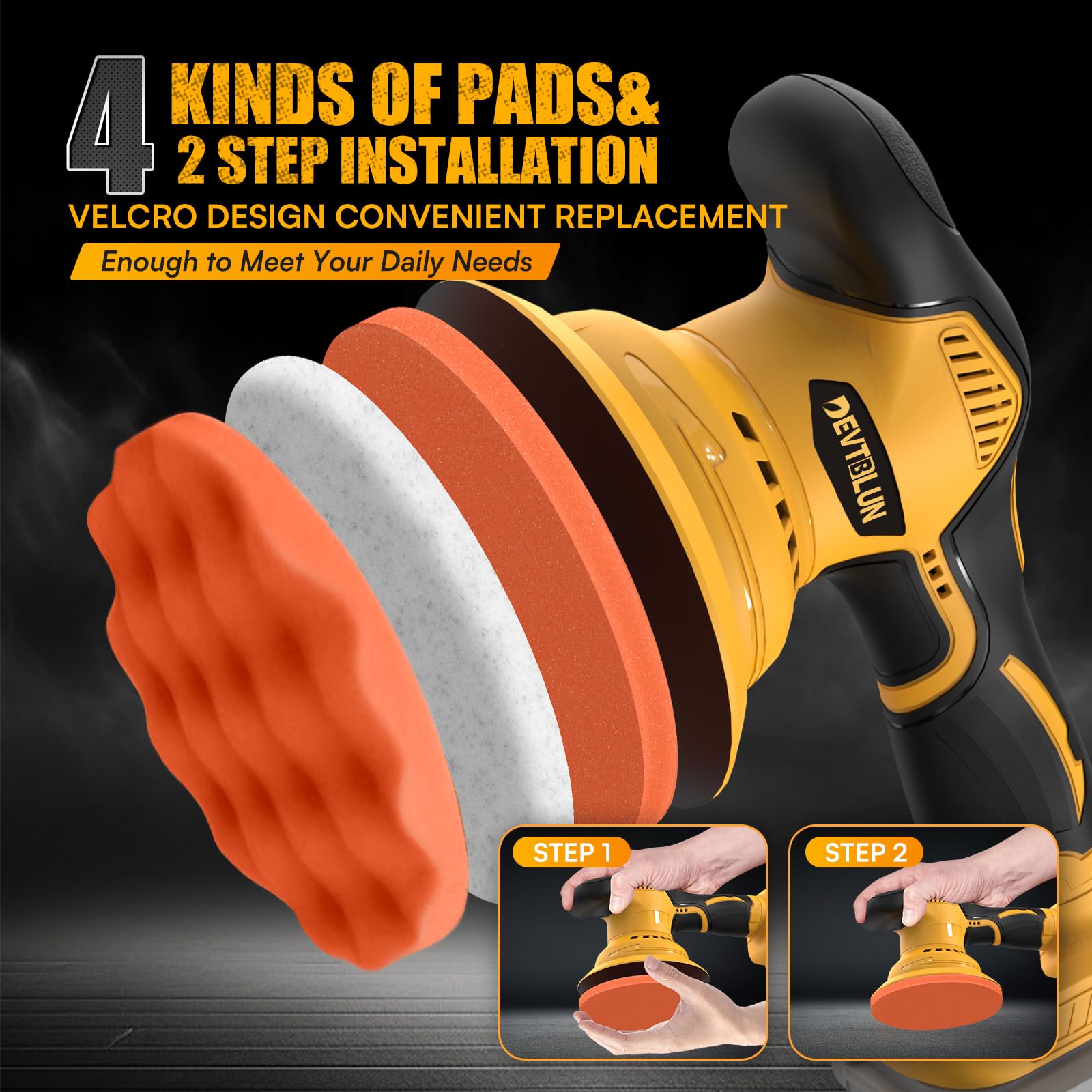 DEVTBLUN battery not included; compatible with popular DeWalt 20V packs.