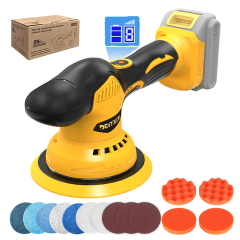 DEVTBLUN cordless buffer polisher 6in kit ready for polishing tasks.