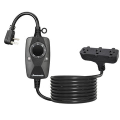 DEWENWILS outdoor timer with 12 ft extension cord for distant landscape lights.