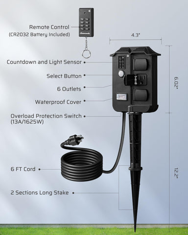 DEWENWILS overload protection and fireproof design support outdoor use.