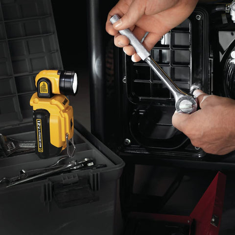 DEWALT DCL510 on a jobsite demonstrating practical lighting use