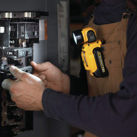DEWALT DCL510 rechargeable battery powering the light