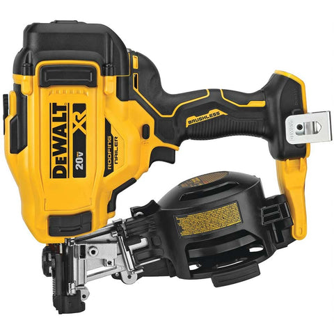 DeWalt roofing nailer with 15-degree coil nails compatibility for fast installations