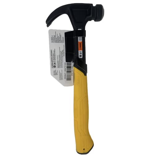 DEWALT 16oz steel curve claw hammer, in-use grip for reliable carpentry.