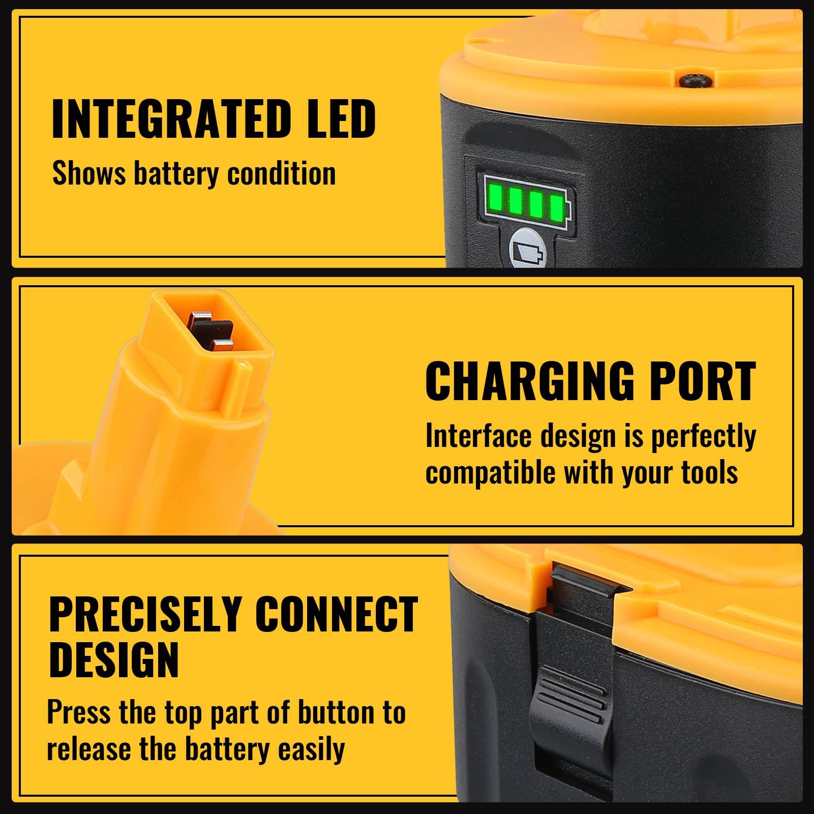 High-capacity 7Ah battery pack for extended use.