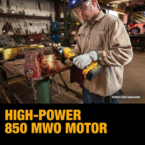 DEWALT two-stage trigger ensures deliberate activation and safer use.