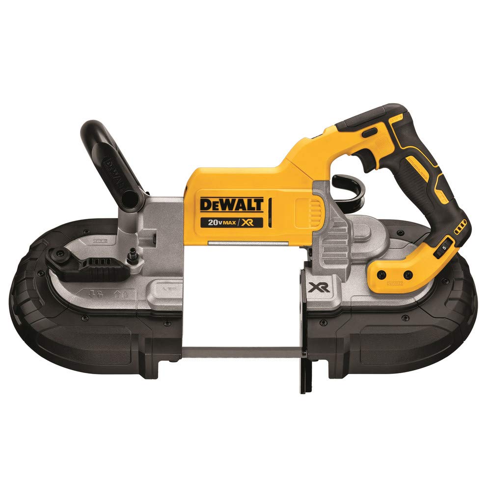 DEWALT 20V MAX Band Saw DCS374B—5-inch cutting capacity for deep cuts.