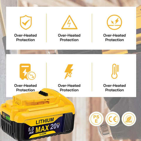 Dewalt 20V Max 2-pack LED indicator displays real-time charging status.