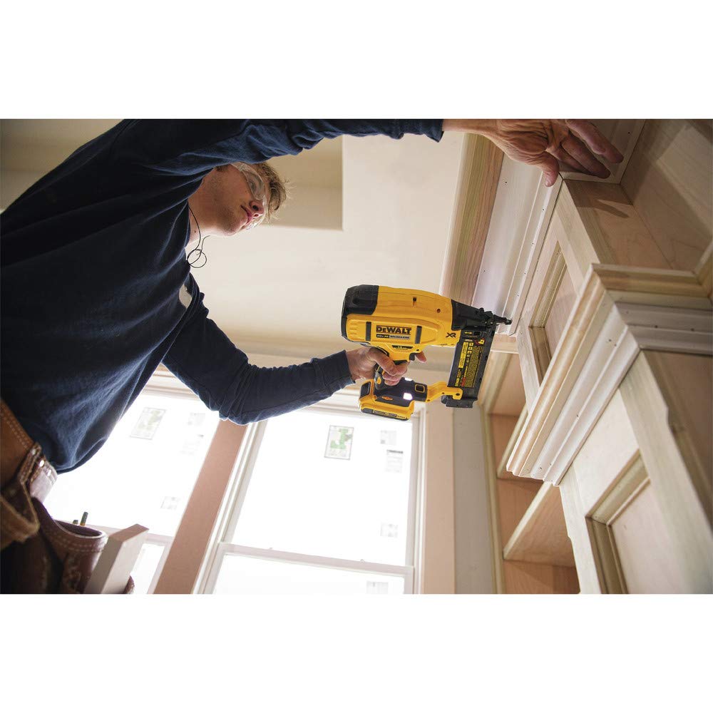 DEWALT DCN680D1 depth-adjustment view enables precise countersinking and flush finishes