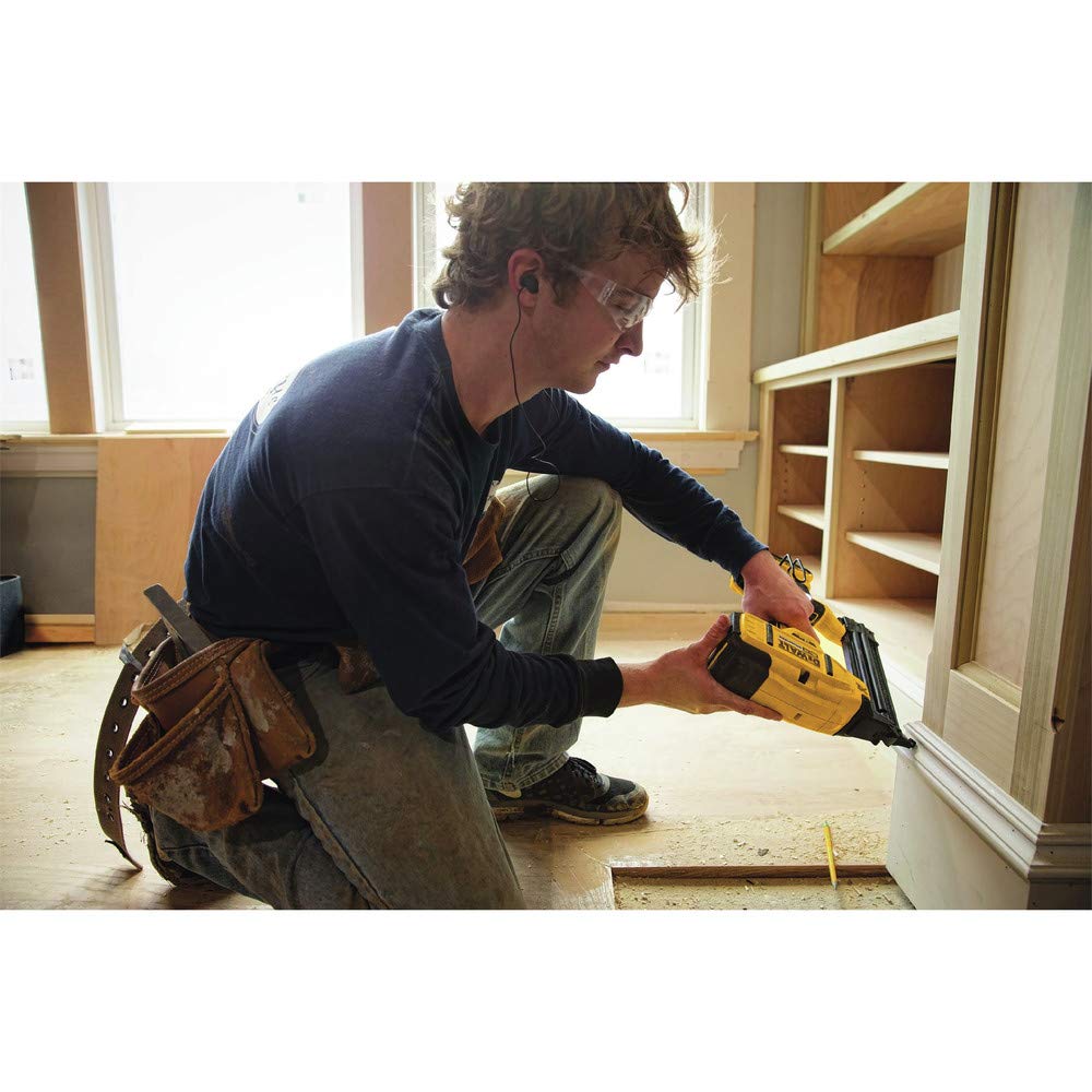 DEWALT DCN680D1 LED light illuminates workspace for accurate nail driving