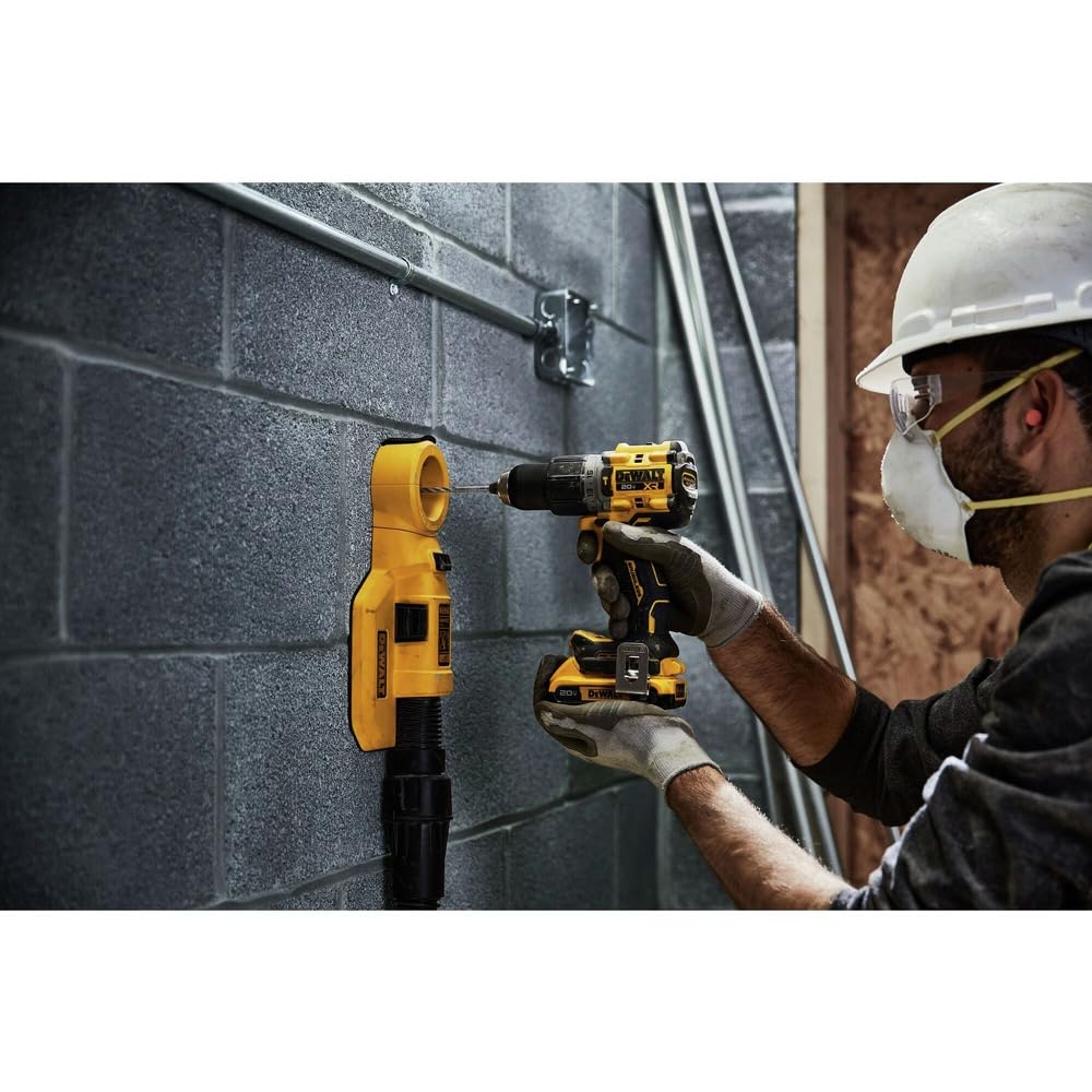 DEWALT 20V MAX LED light brightens dim workspaces for visibility.
