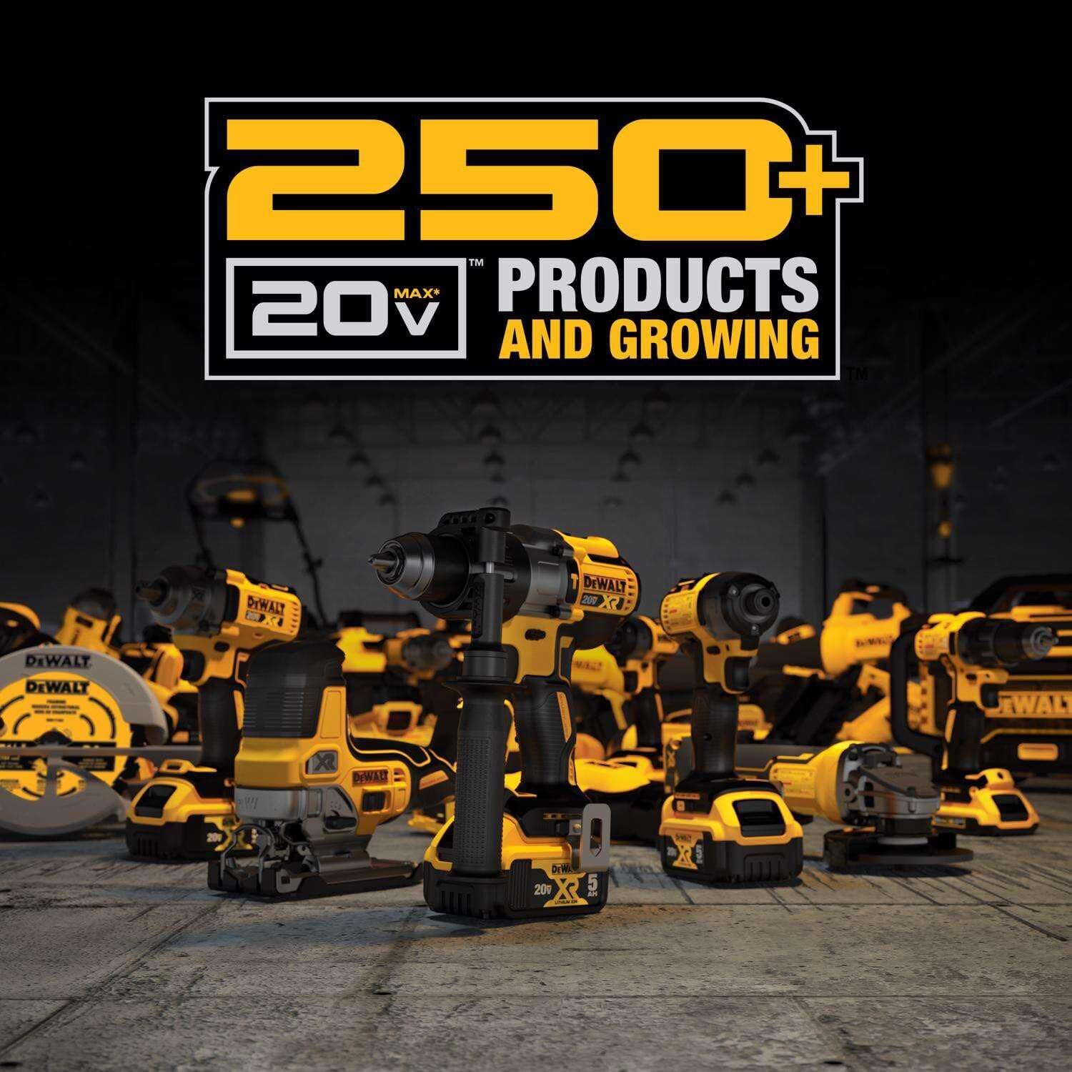 DEWALT runs on 20V MAX batteries for extended runtime
