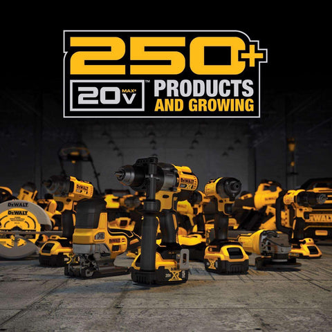 DEWALT runs on 20V MAX batteries for extended runtime