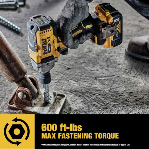 DEWALT 600 ft-lbs max fastening torque for heavy-duty tasks