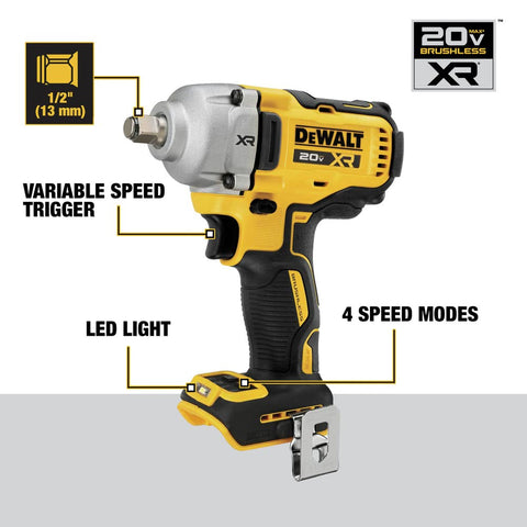 DEWALT compact, lightweight design delivers high torque in a manageable tool