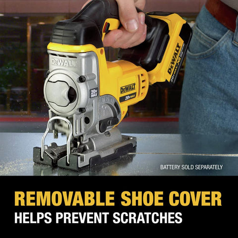 DEWALT DCS331B variable speed up to 3,000 SPM for versatile materials.