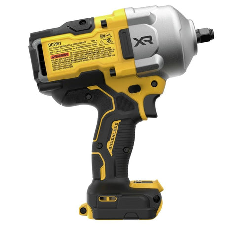 DEWALT LED work light illuminating a dark worksite for visibility.