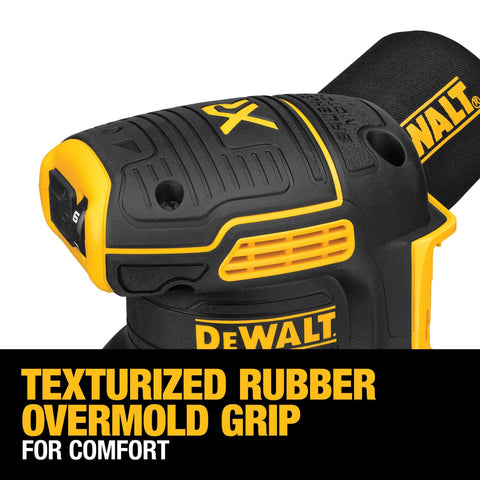 DEWALT DCW210B 8-hole sanding pad for quick paper changes.