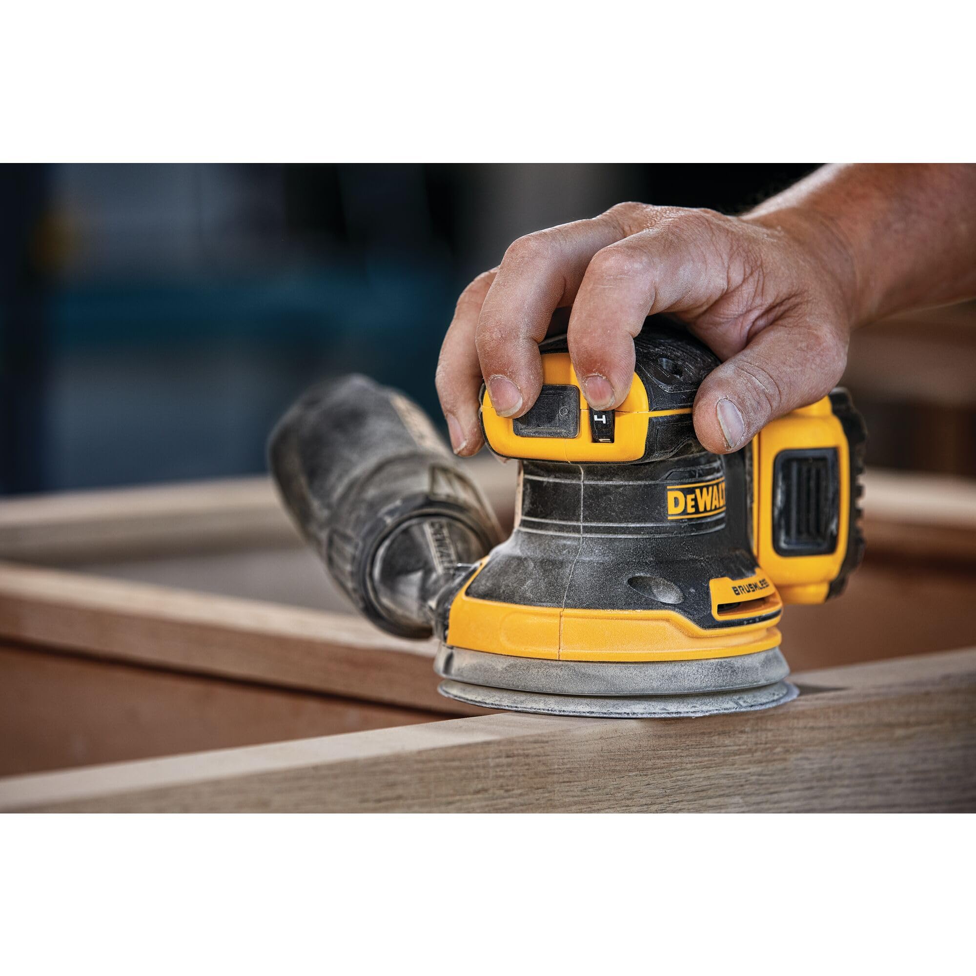 DEWALT DCW210B rubber overmold grip for comfort.