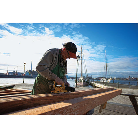 DEWALT 20V MAX Planer depth adjustment feature with precise 1/256 inch control