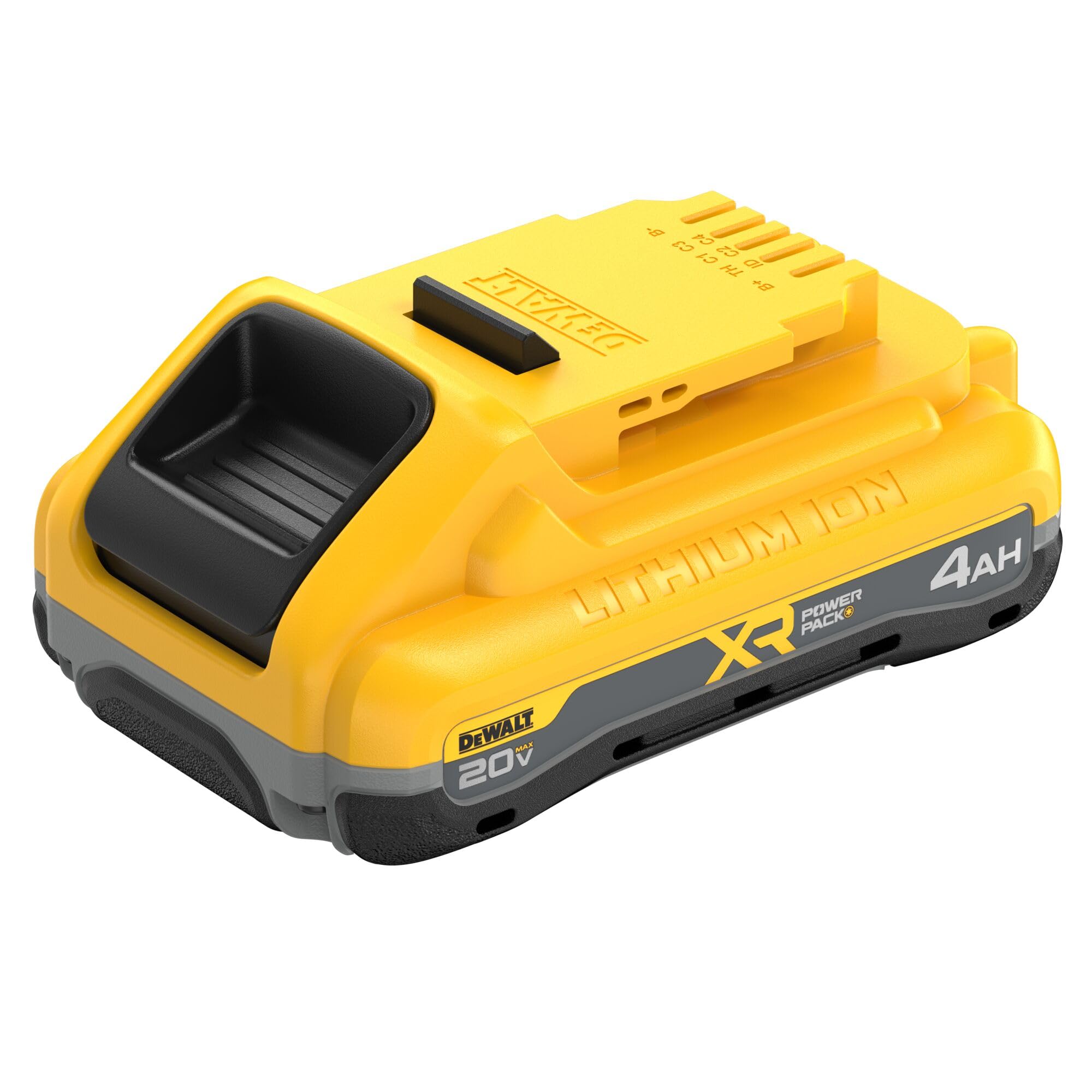 DEWALT 20V MAX XR PowerPack 4Ah battery installed with compatible tools