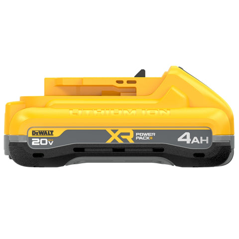 DEWALT 20V MAX XR PowerPack 4Ah battery in use, powering a tool
