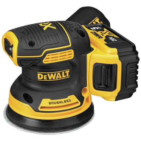 DEWALT DCW210P1 with battery pack highlighting cordless runtime on site