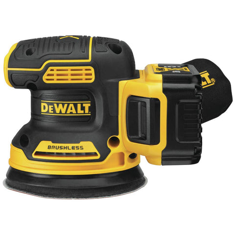 DEWALT DCW210P1 front view showing compact sander for close to surface control