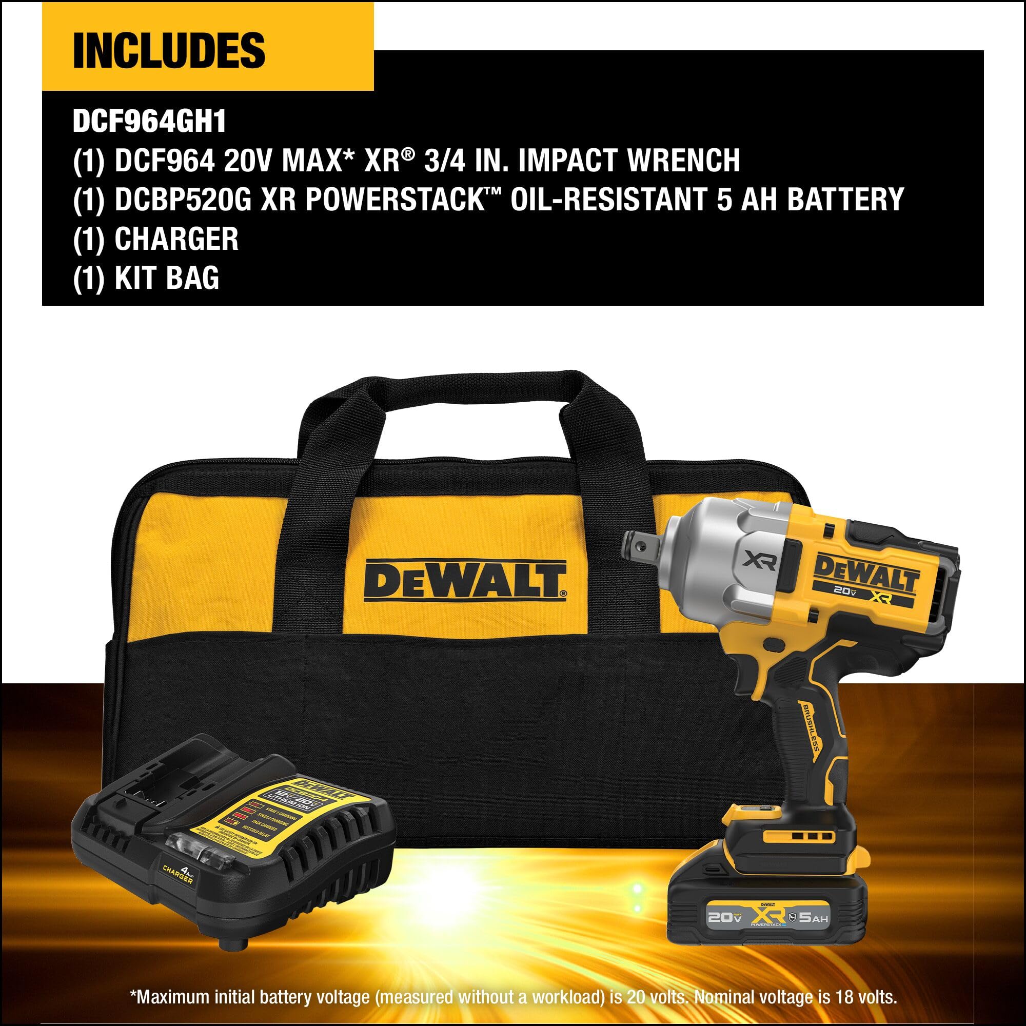 DEWALT 20V Max XR impact wrench in use on a vehicle.