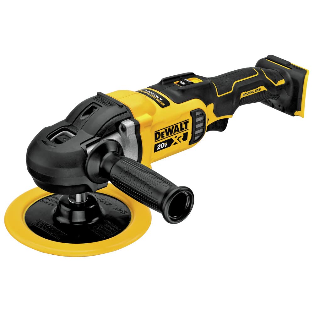 DEWALT 20V MAX XR polisher front view for efficient auto detailing