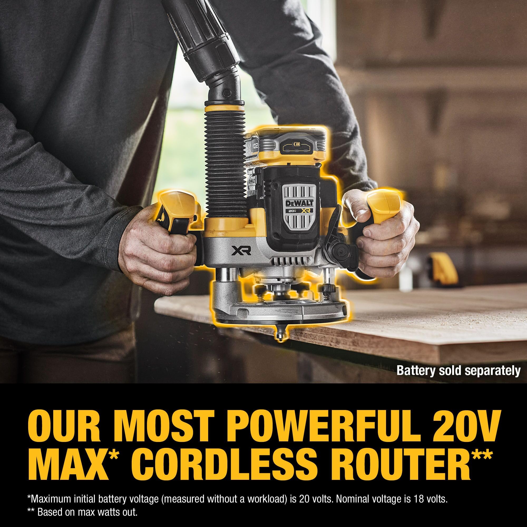 DEWALT DCW620B depth-adjustment turret for quick, accurate setup