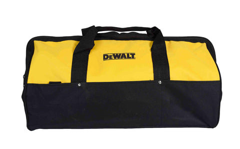 DEWALT 24-inch ballistic nylon bag keeps tools organized on site.