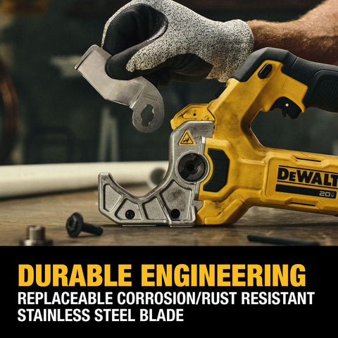 Up to 400 cuts per charge with DEWALT DCE180B.