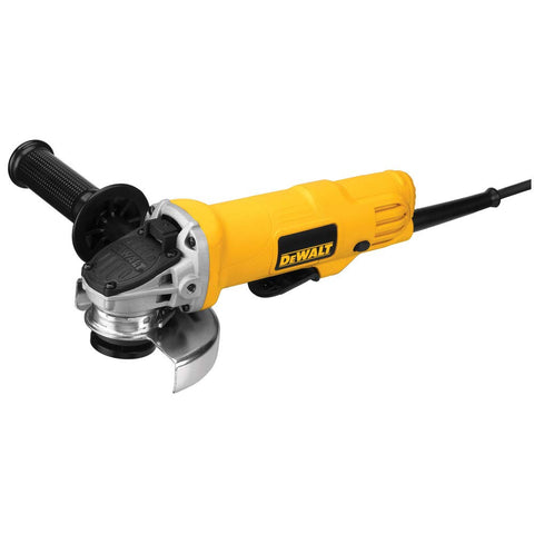 DEWALT DWE4012 angle grinder with paddle switch for controlled grinding tasks.