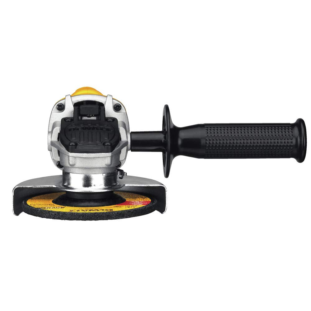 DEWALT two-position side handle for added comfort and control.